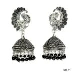 Oxidized Sterling Silver Jhumkas - Image 2