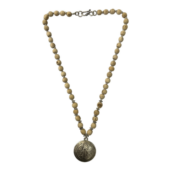 Holy Basil Wood Japa Mala with Copper Spacers