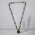 Protective Wood Bead Necklace with Oxidized Silver St. Benedict Pendant - Image 2