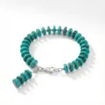 Turquoise Stone Coin Bracelet | Natural Beaded Jewellery - Image 3