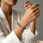 Lapiz Chips Stone Layering Bracelet | Natural Beaded Jewellery - Image 3
