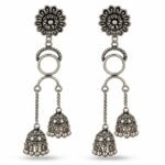 Long Floral Double Jhumka Earrings